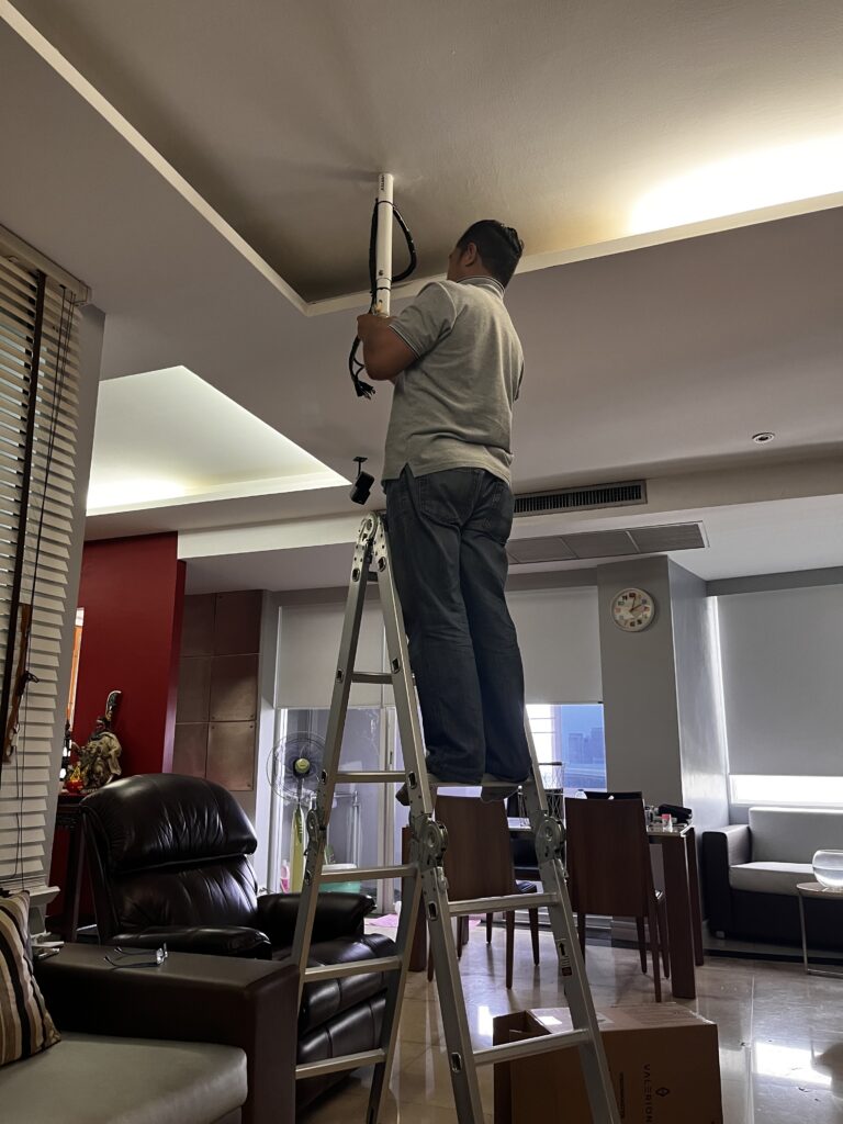 Professional installation of Valerion VisionMaster Pro 2 projector by HDT Homedigital before Home Theater Video Calibration.