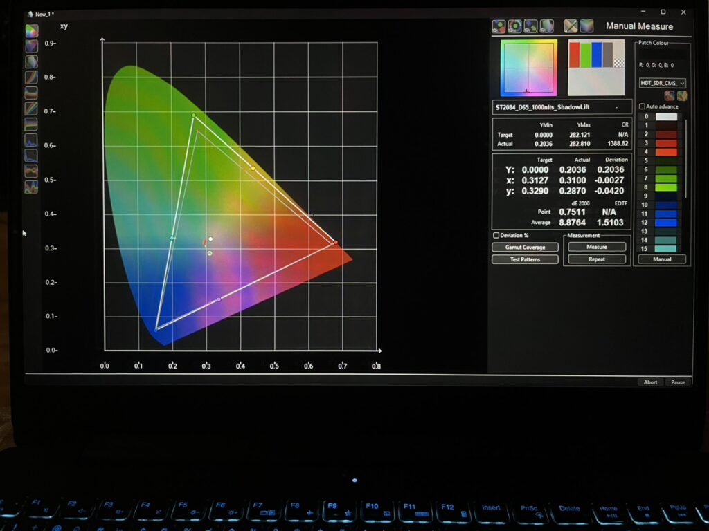 HDR Color Gamut measurement before Display Calibration on Sony TV