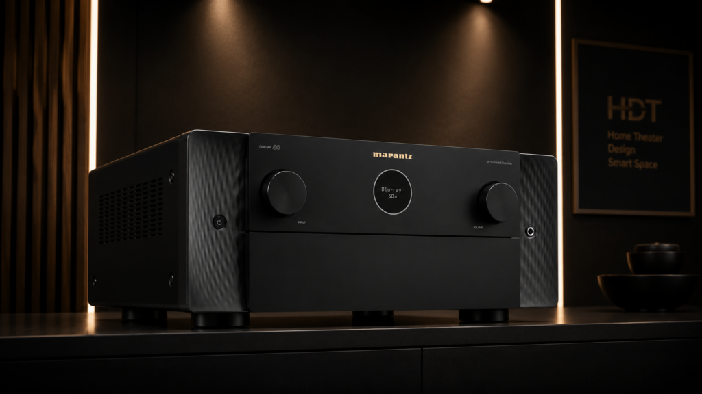 Marantz CINEMA 40 มุมด้านข้าง แสดงโครงสร้างตัวเครื่องและงานประกอบ