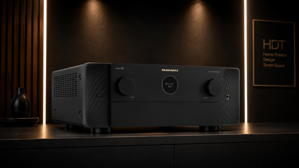 Marantz CINEMA 50 มุมด้านข้าง แสดงโครงสร้างตัวเครื่อง AV Receiver สำหรับ Home Theater