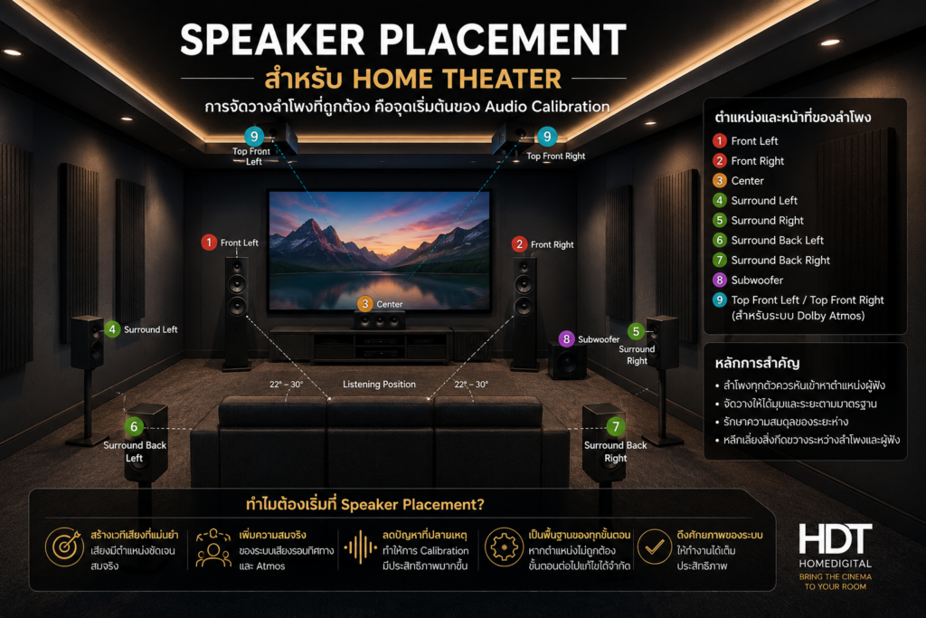 Speaker Placement สำหรับ Home Theater