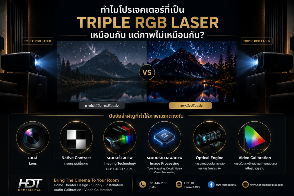 ทำไมโปรเจคเตอร์ที่เป็น Triple RGB Laser เหมือนกัน แต่ภาพไม่เหมือนกัน